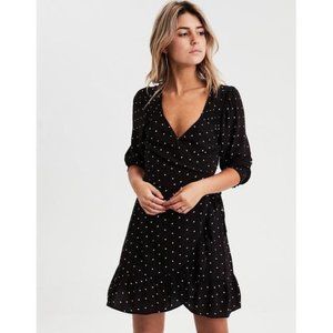 American Eagle polka dot wrap dress